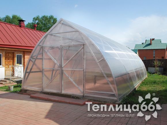 Фермер-5,0 2011 промышленная теплица каплевидной формы длиной от 4,2 м., под сотовый поликарбонат